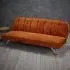 Brighten Sofa Bed with Chrome Legs - Orange, Velvet
