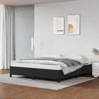 Brighton Super King Size Bed Frame - Black, Faux Leather