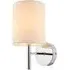 Brio Fabric Wall Light - White, Chrome