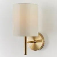 Brio Wall Light Antique Brass - Cream, Fabric alternate view