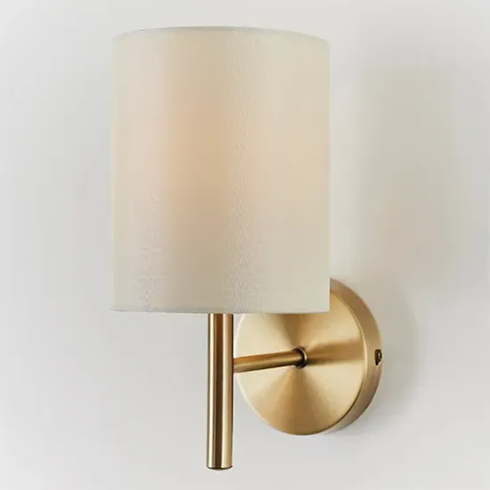 Brio Wall Light Antique Brass - Cream, Fabric product