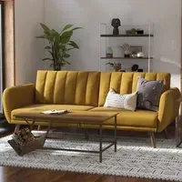 Brittan Sofa Bed with Storage - Mustard, Fabric