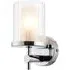 Britton Ribbed Glass Bathroom Wall Light - Clear, Chrome