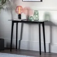 Brix Console Table - Black, Smoked Glass