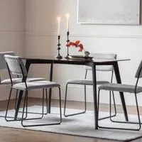 Brix Rectangular Dining Table - Black, Smoked Glass