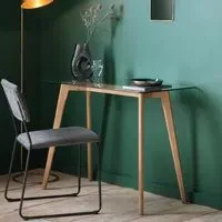 Brix Study Desk - Clear, Oak