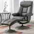 Brixton Recliner Chair with Stool - Chinder, Faux Leather