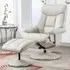 Brixton Recliner Chair with Stool - Mushroom, Faux Leather
