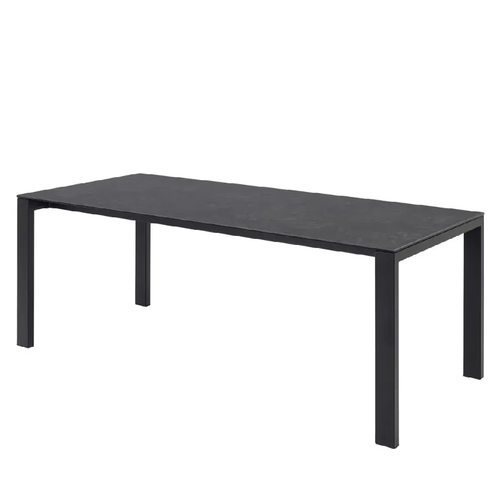 Brockport Rectangular Dining Table - Black, Ceramic Glass