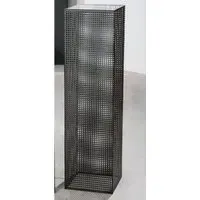 Brockton Large Decorative Pillar - Black, Glass Metal