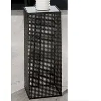 Brockton Small Decorative Pillar - Black, Glass Metal