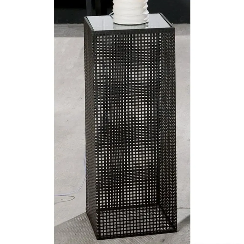 Brockton Small Decorative Pillar - Black, Glass Metal image