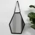 Bronx Hexagon Wall Mirror with Leather Strap - Black