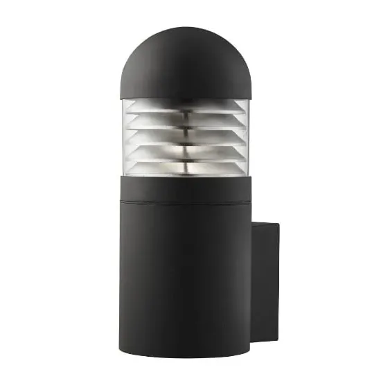 Bronx Outdoor Cylinder Wall Light - Black, Aluminium image