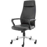 Brook High Back Executive Chair with Lumbar Support - Black, Faux Leather