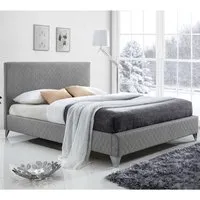 Brooklyn Double Bed Frame - Grey, Fabric