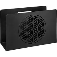 Brooklyn Flower Of Life Magazine Rack - Black, Metal