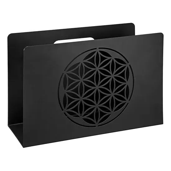 Brooklyn Flower Of Life Magazine Rack - Black, Metal image