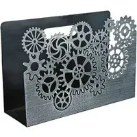 Brooklyn Gear Wheels Magazine Rack - Silver, Metal