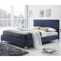Brooklyn King Size Bed Frame - Blue, Fabric