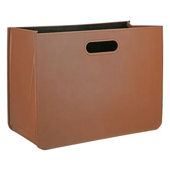 Brooklyn Magazine Rack - Brown, Synthetic Leather