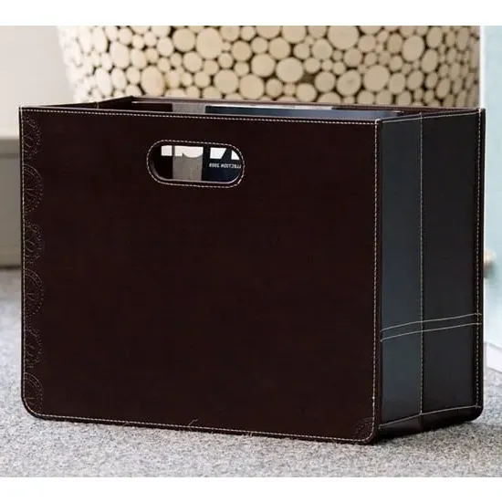Brooklyn Magazine Rack - Brown, Synthetic Leather