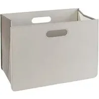Brooklyn Magazine Rack - White, Synthetic Leather