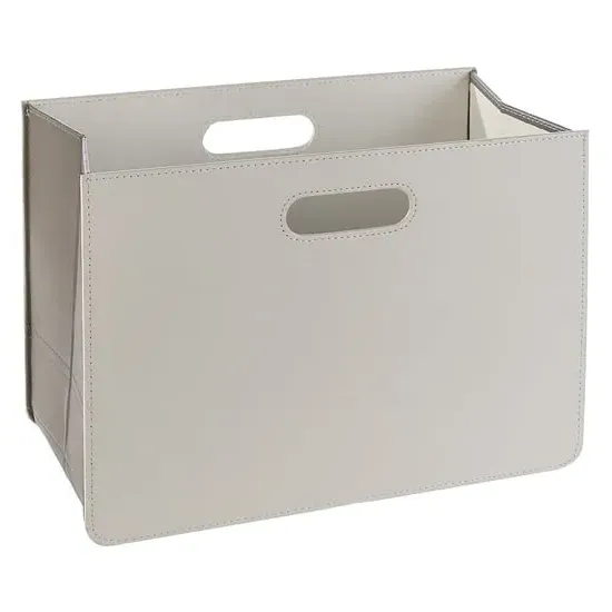 Brooklyn Magazine Rack - White, Synthetic Leather image
