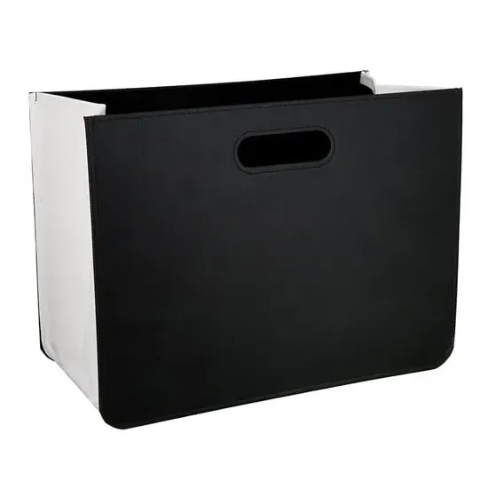 Brooklyn Magazine Rack - White, Synthetic Leather