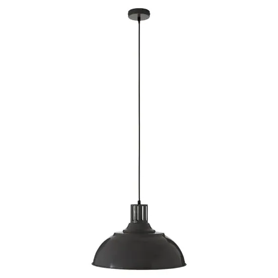 Brookon Round Pendant Light - Grey, Metal