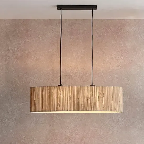 Brooks 2 Light Linear Ceiling Pendant - Natural, Seagrass image