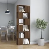 Brooks 6 Compartment Bookcase - Brown, Engineered Wood