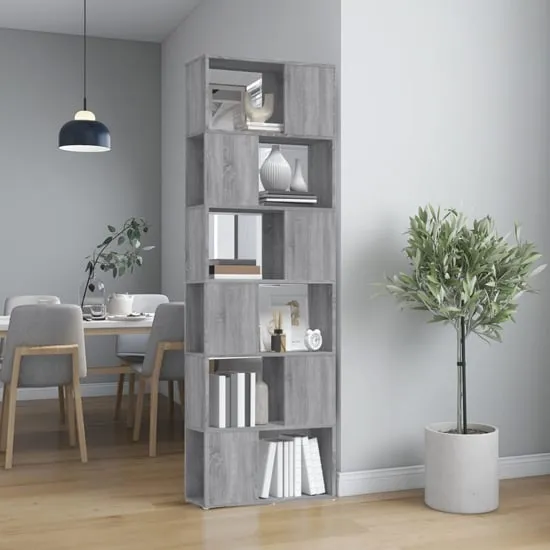 Brooks 6 Compartment Bookcase - Grey, Engineered Wood image