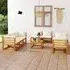 Brooks 9 Piece Garden Lounge Set - Cream, Acacia Wood