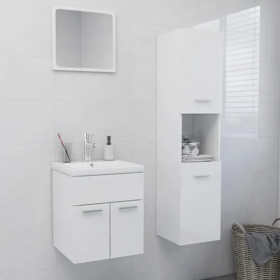 Brooks Bathroom Furniture Set - White, Engineered Wood product