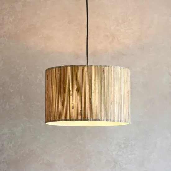 Brooks Drum Shade Ceiling Pendant Light - Natural, Seagrass