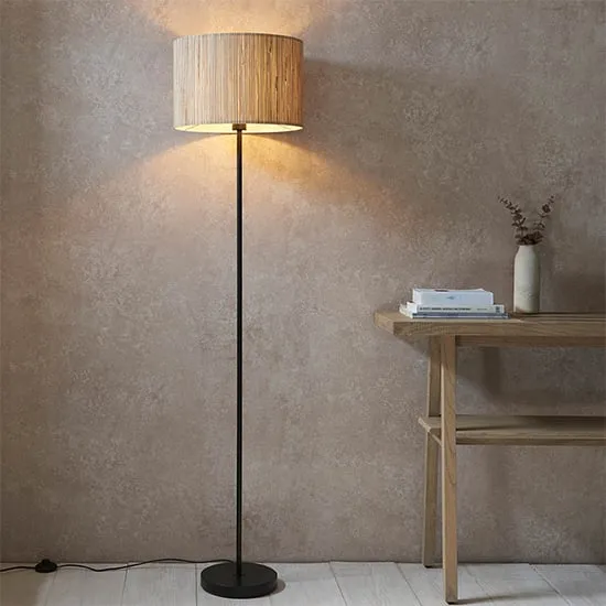 Brooks Drum Shade Floor Lamp - Natural, Seagrass