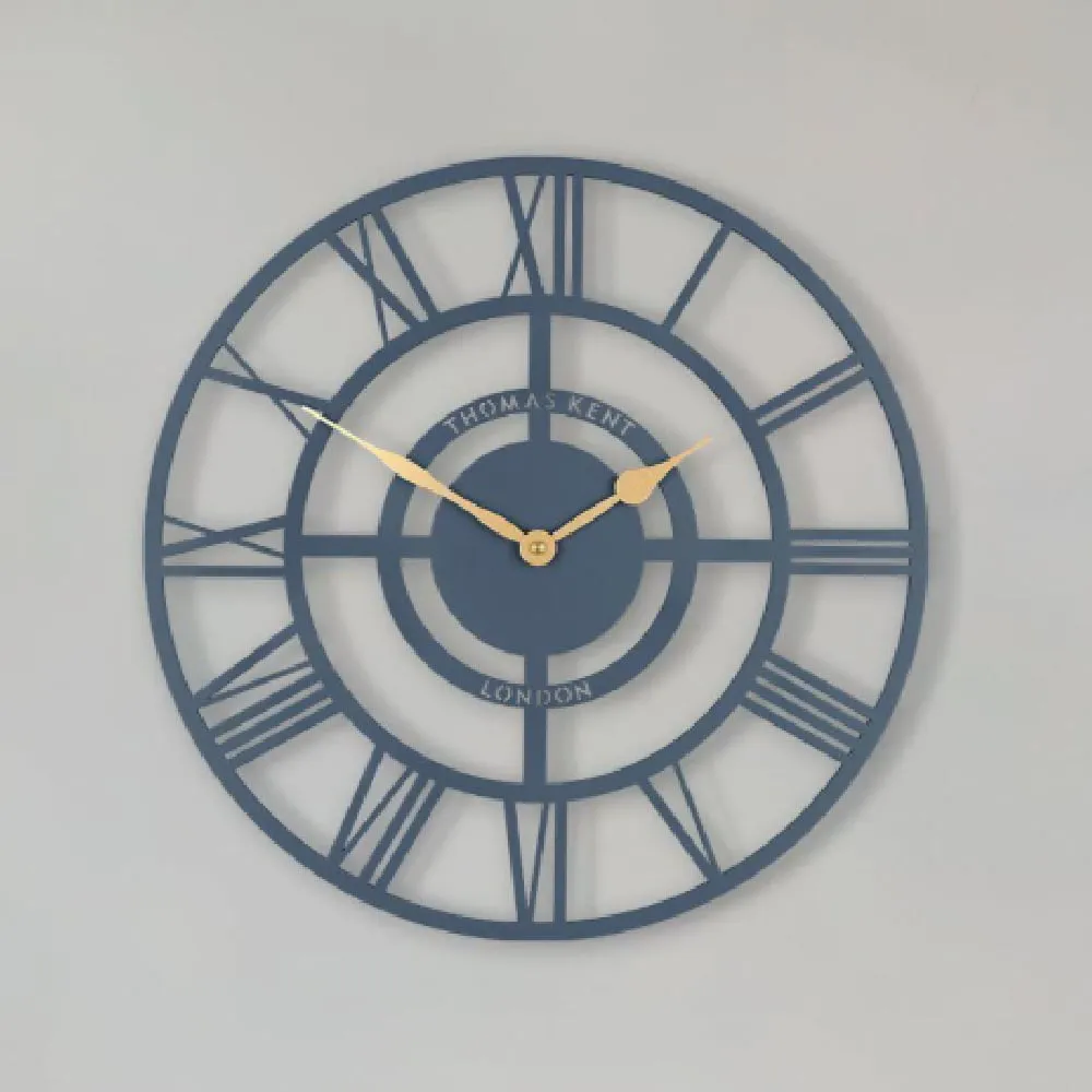 Brossard Round Wall Clock - Deep Sea, Wood image