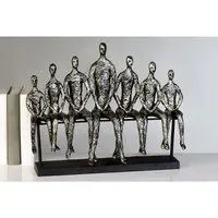 Brothers Sculpture - Silver, Poly/Metal
