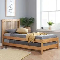 Broxton Single Bed with Guest Bed - Honey Pine