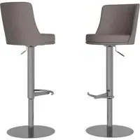Brunswick Bar Chairs with Swivel - Taupe, Faux Leather