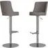 Brunswick Bar Chairs with Swivel - Taupe, Faux Leather