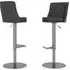 Brunswick Swivel Bar Chairs with Footrest - Grey, Faux Leather