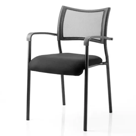 Brunswick Visitor Chair with Arms - Black, Fabric product