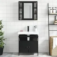Brussels 2 Piece Bathroom Furniture Set - Black, Wood