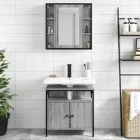 Brussels 2 Piece Bathroom Furniture Set - Grey, Wood