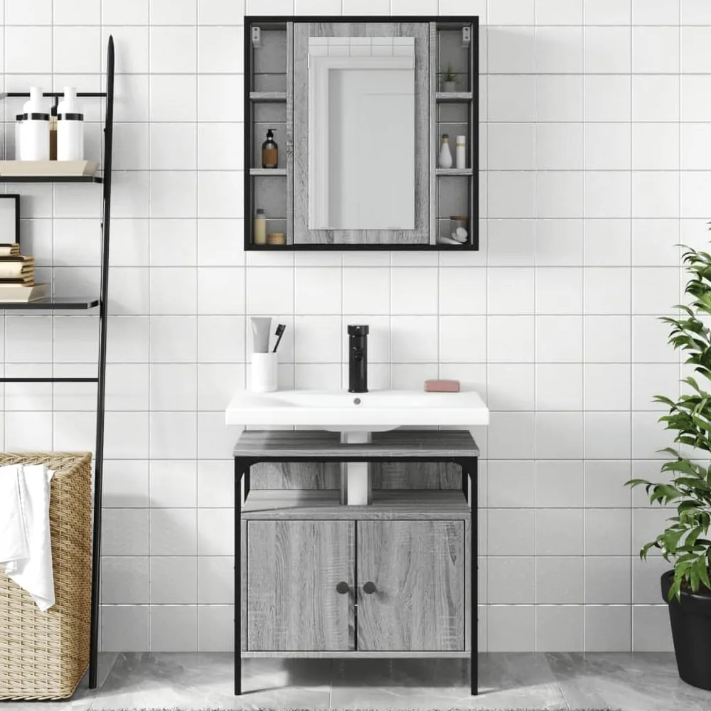 Brussels 2 Piece Bathroom Furniture Set - Grey, Wood