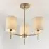 Bryan 3 Light Semi-Flush Pendant Light - Brass, Fabric