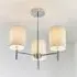 Bryan 3 Light Semi-Flush Pendant Light - Chrome, Fabric