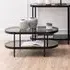 Bryan Oval Coffee Table - Black, Smoked Glass